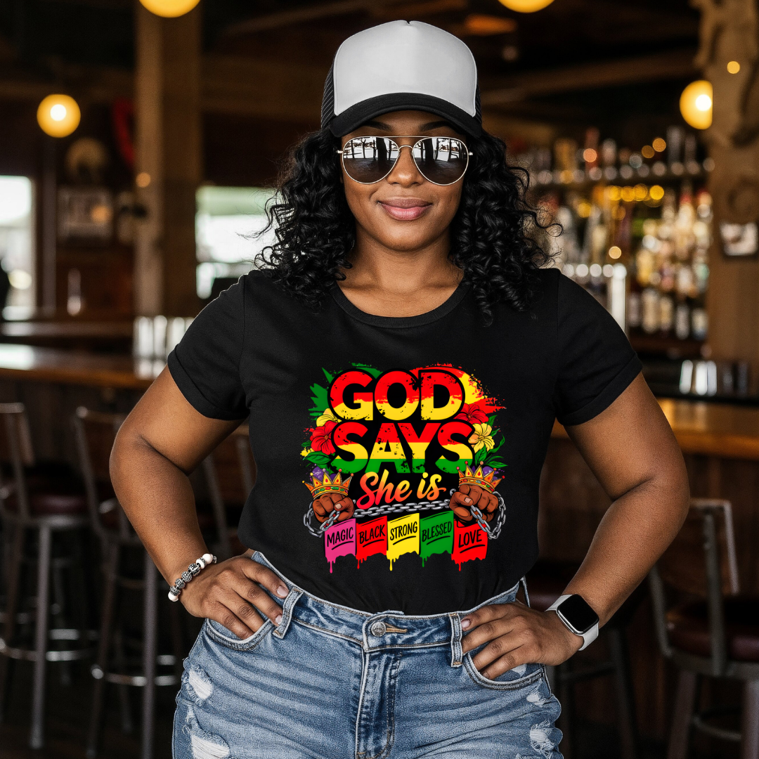 God Says She Is Magic DTF Transfer