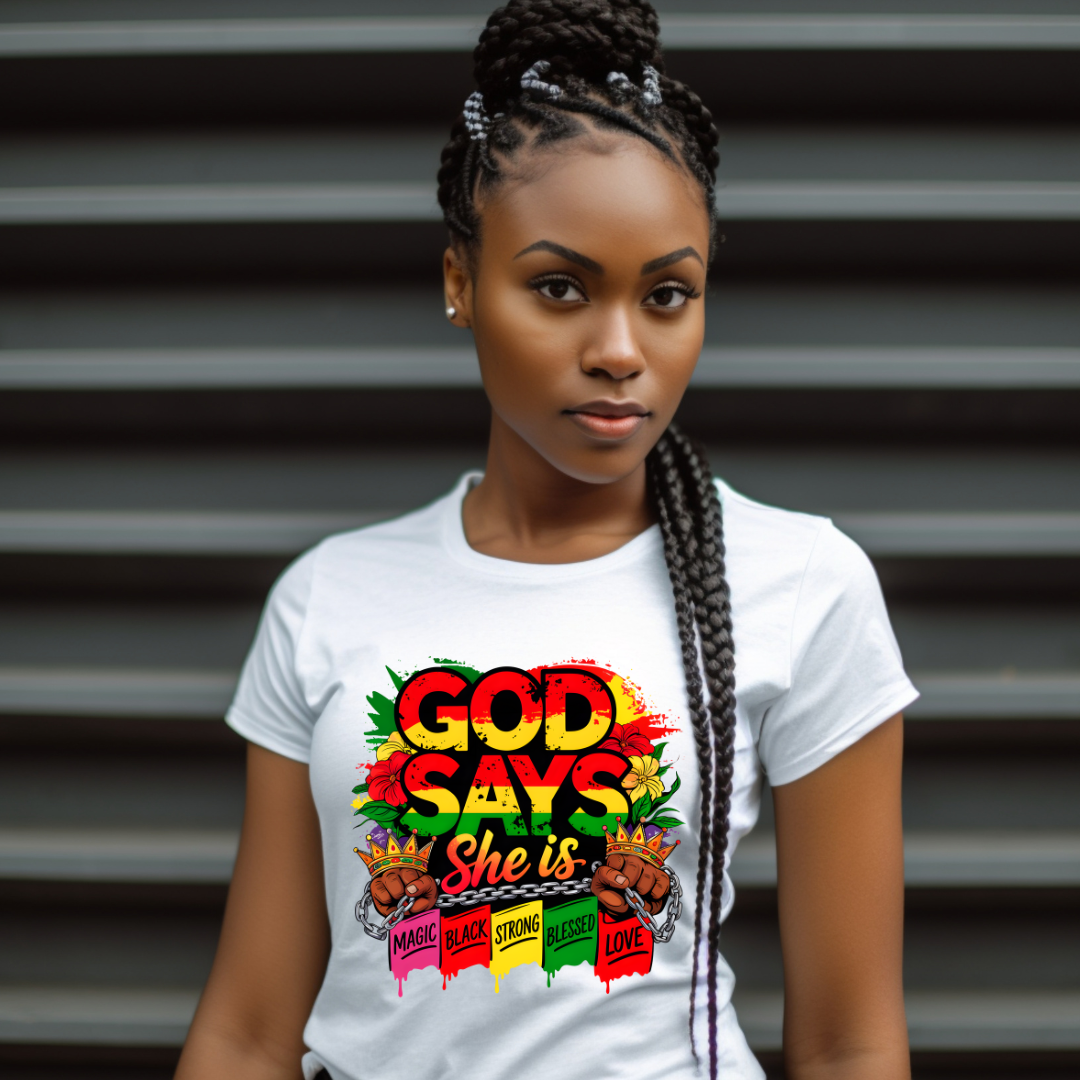 God Says She Is Magic DTF Transfer